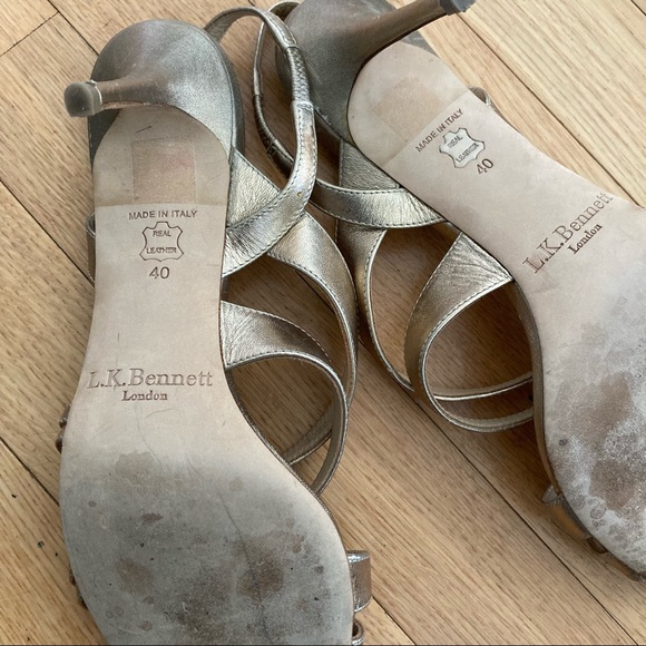 LK Bennett gold metallic strap heels sandals - Picture 4 of 5